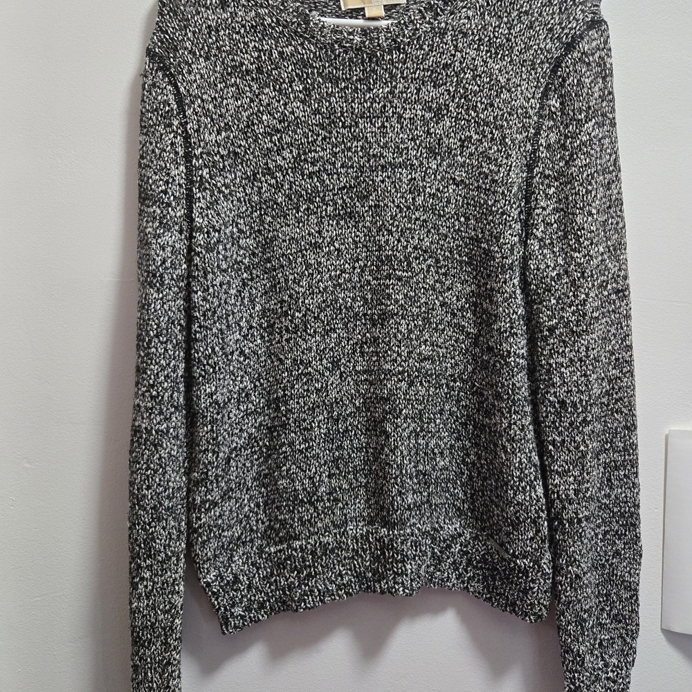 Michael Kors black and white marled crewneck sweater